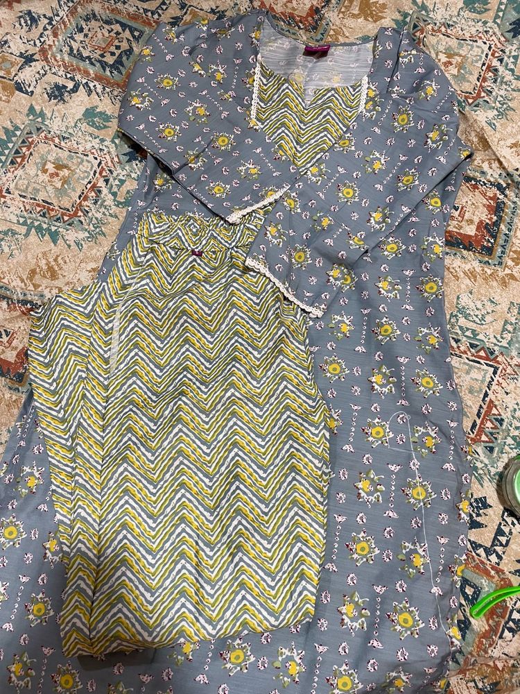 Light Blue Kurta Pajama Set Printed