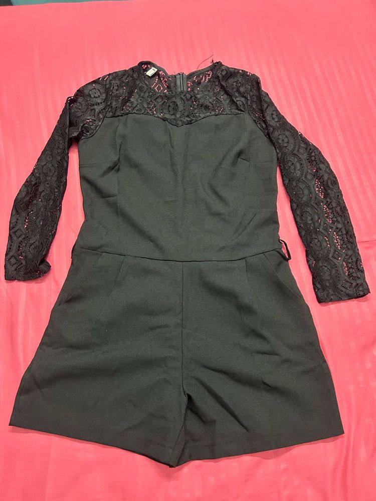 Black Lace Romper