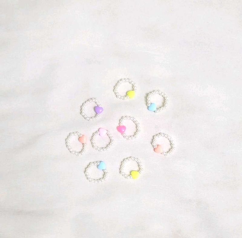 Cute Heart Pearl Rings