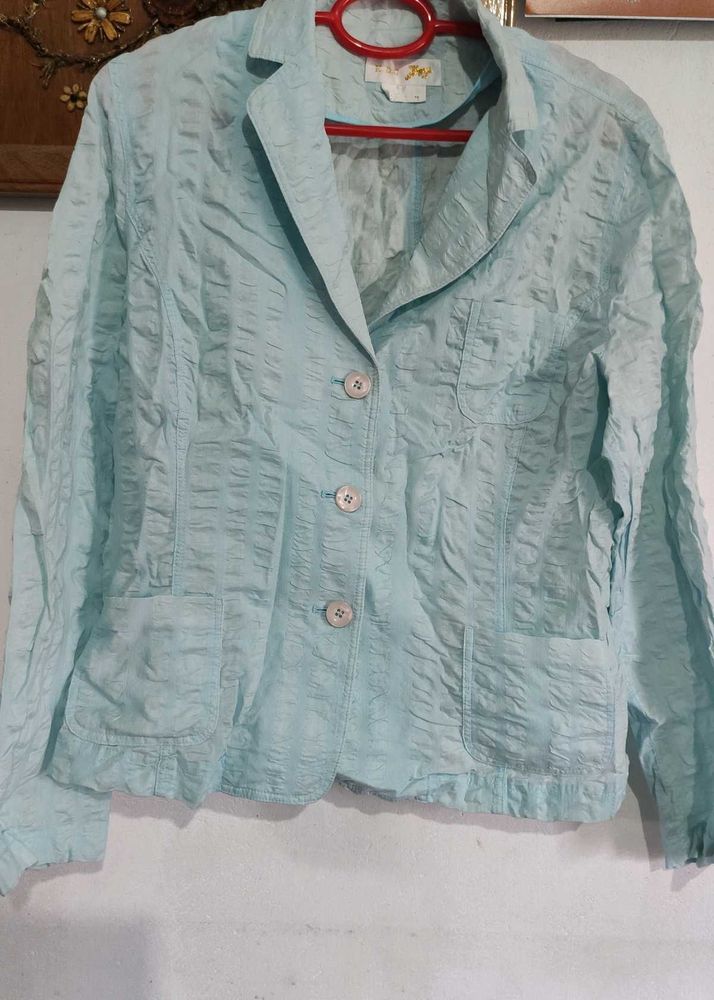 Light Blue Textured Blazer