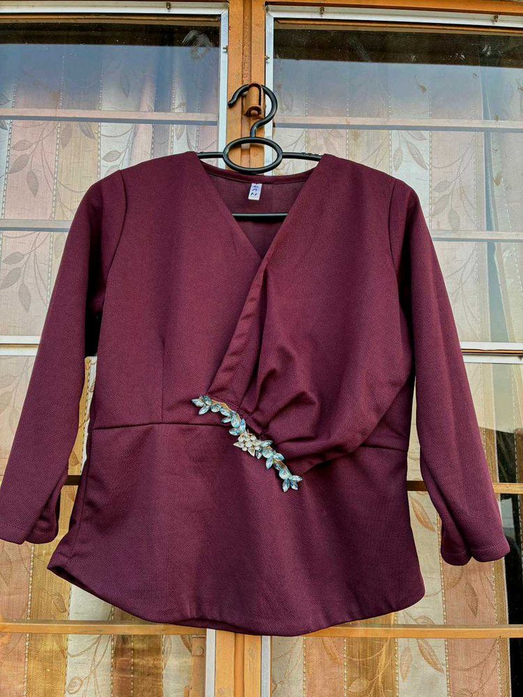 Elegant Burgundy Blouse