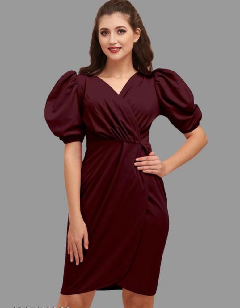 Elegant Burgundy Wrap Dress