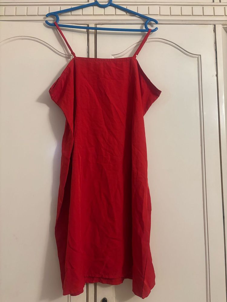 Red Mini Slip Dress