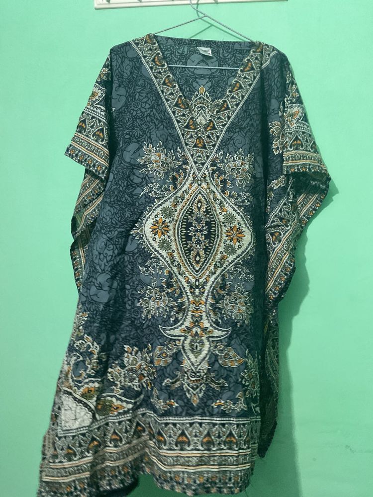 Elegant Printed Kaftan Dress
