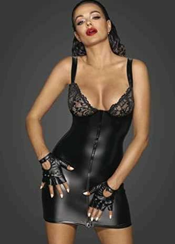Leather and Lace Mini Dress