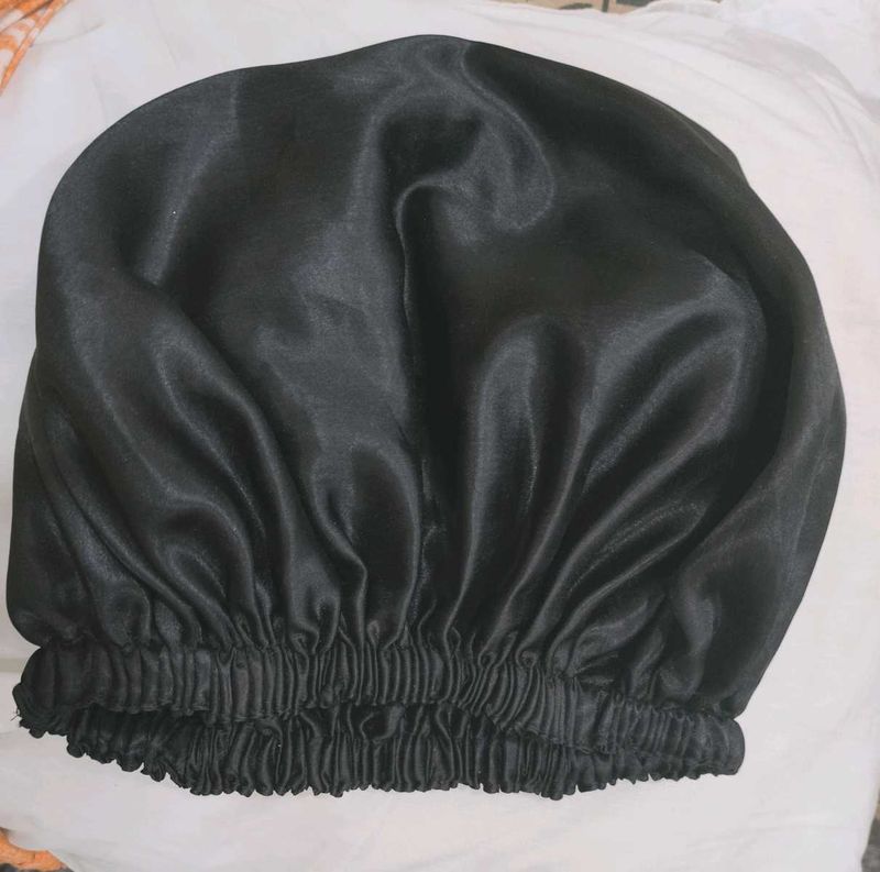 Black Satin Bonnet