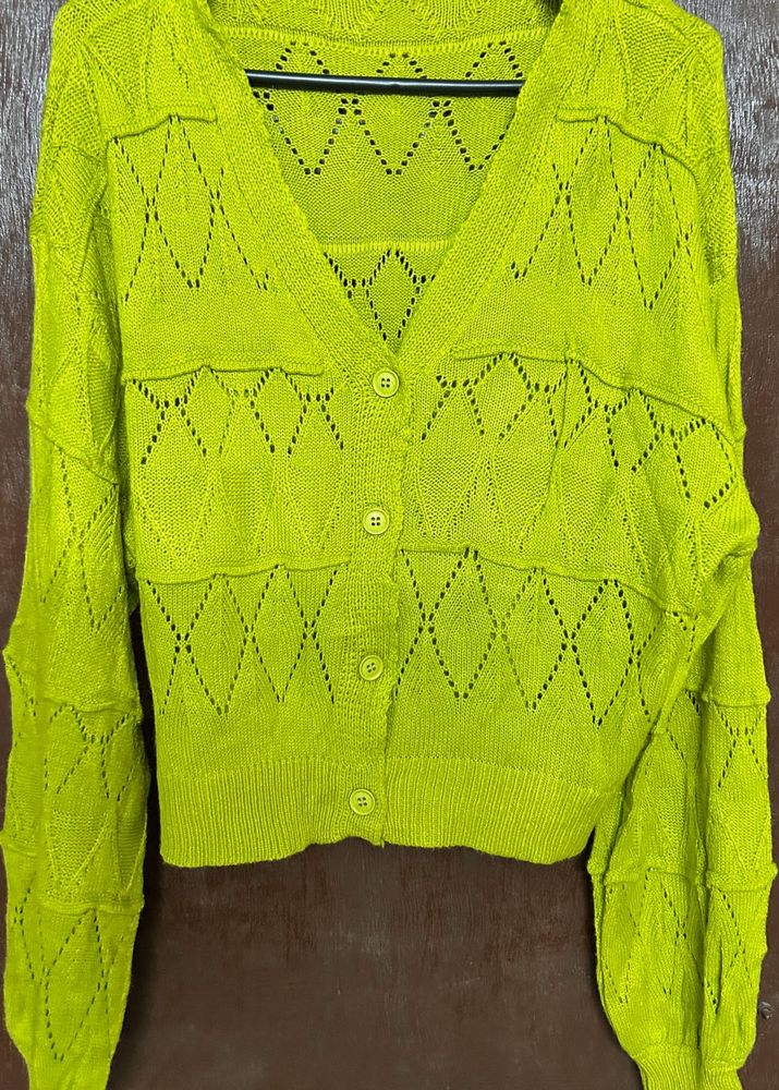 Green Knit Cardigan