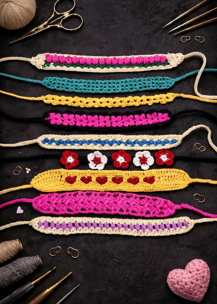 Crochet Headbands - Colorful Handmade