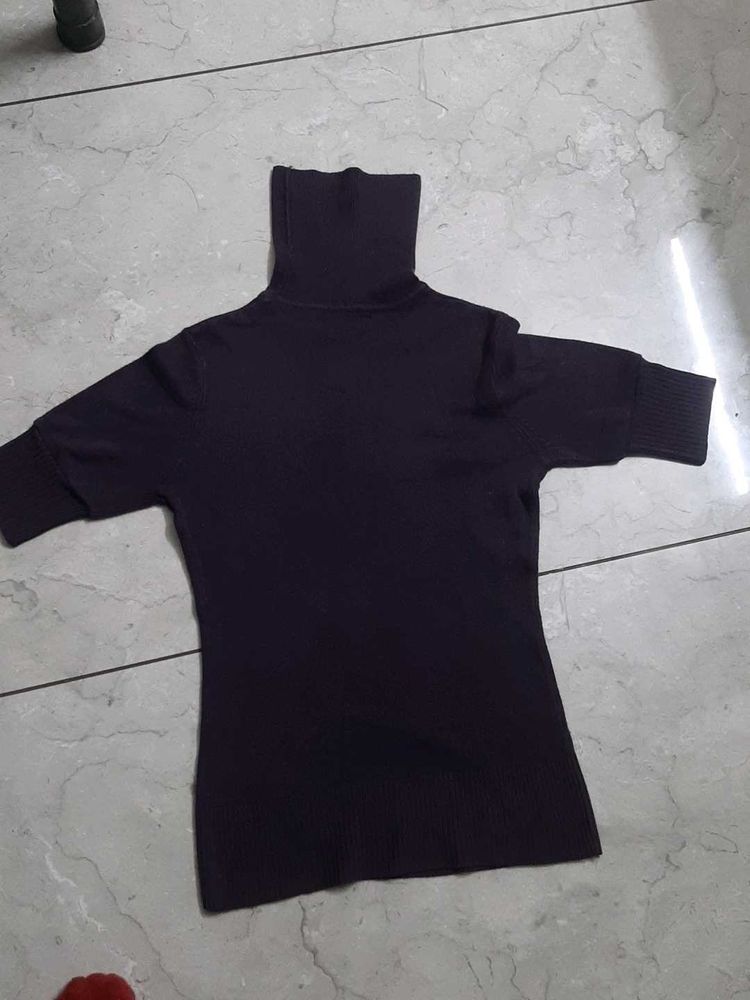 Stylish Purple Turtleneck Top