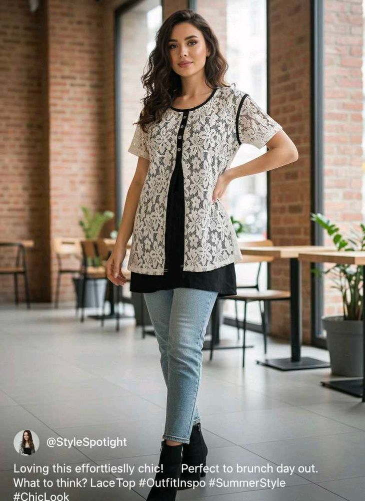 Lace Overlay Top