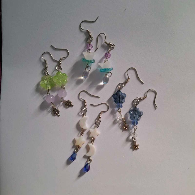 Handmade Beaded Dangle Earrings