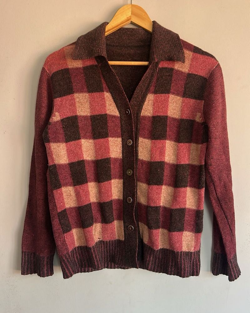 Vintage Plaid Cardigan