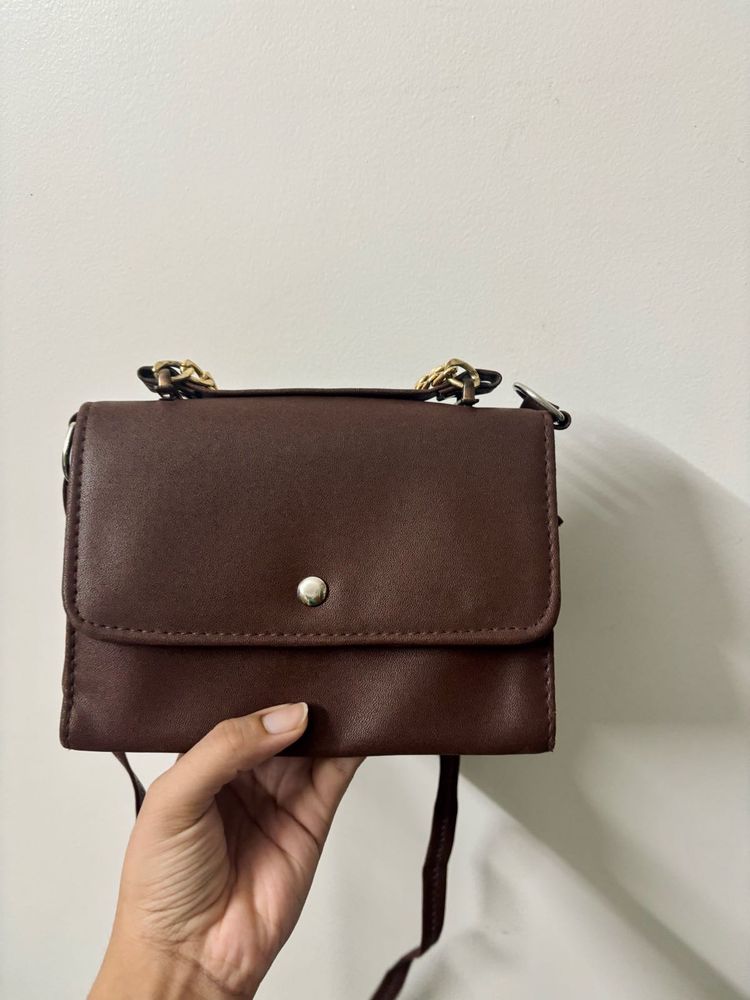 Freebie Brown Crossbody Bag
