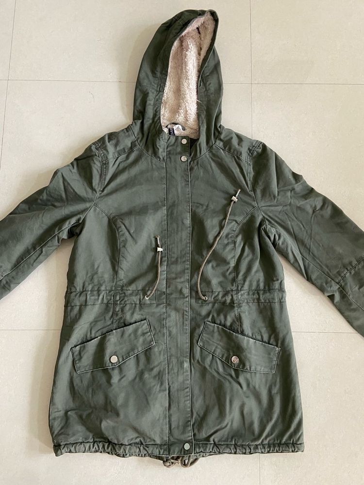 H&amp;M Olive Green Hooded Jacket