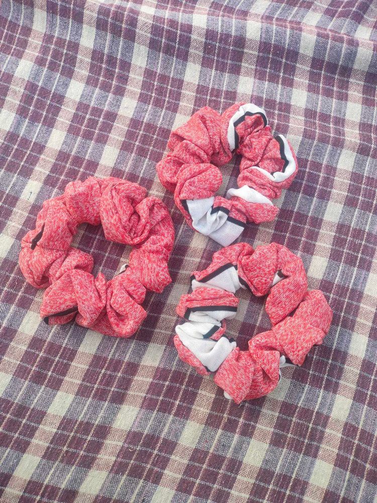Pink Scrunchies Combo Of 3