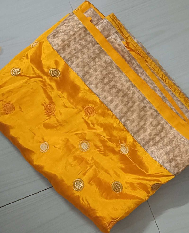 Yellow Chiffon Saree