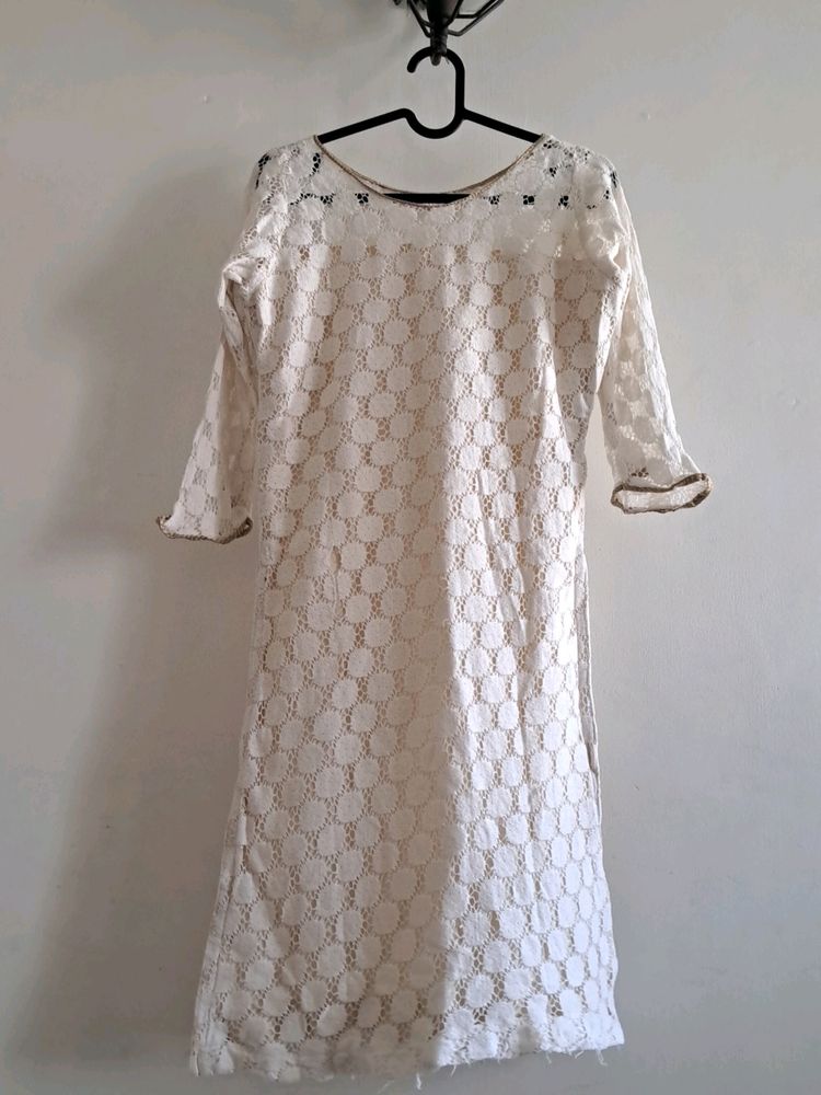 Straight Kurta (Cream)