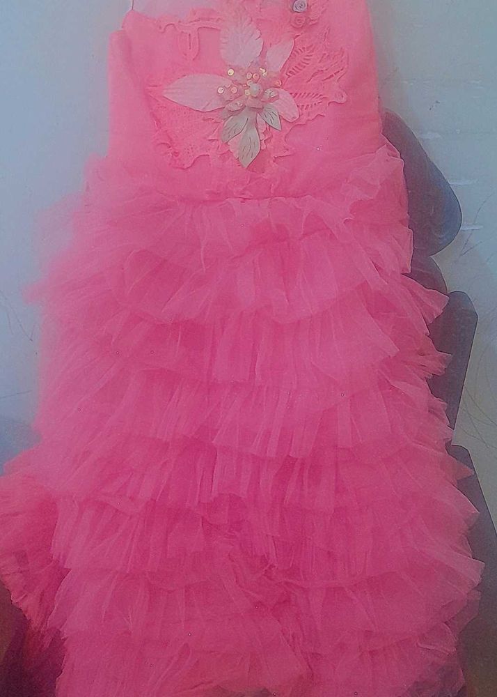 Pink Ruffle Tulle Dress