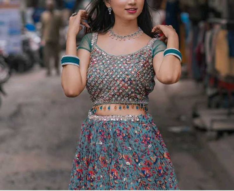 Beautiful Turquoise Blue Lehenga