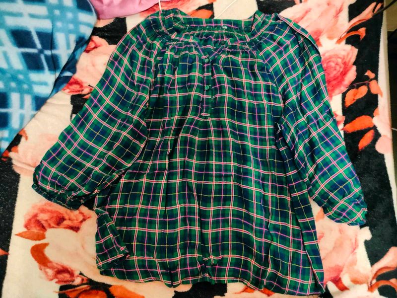 Plaid Top &amp; Pants Set