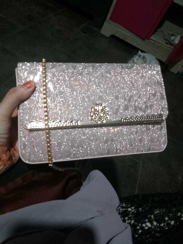 Sparkly Silver Clutch