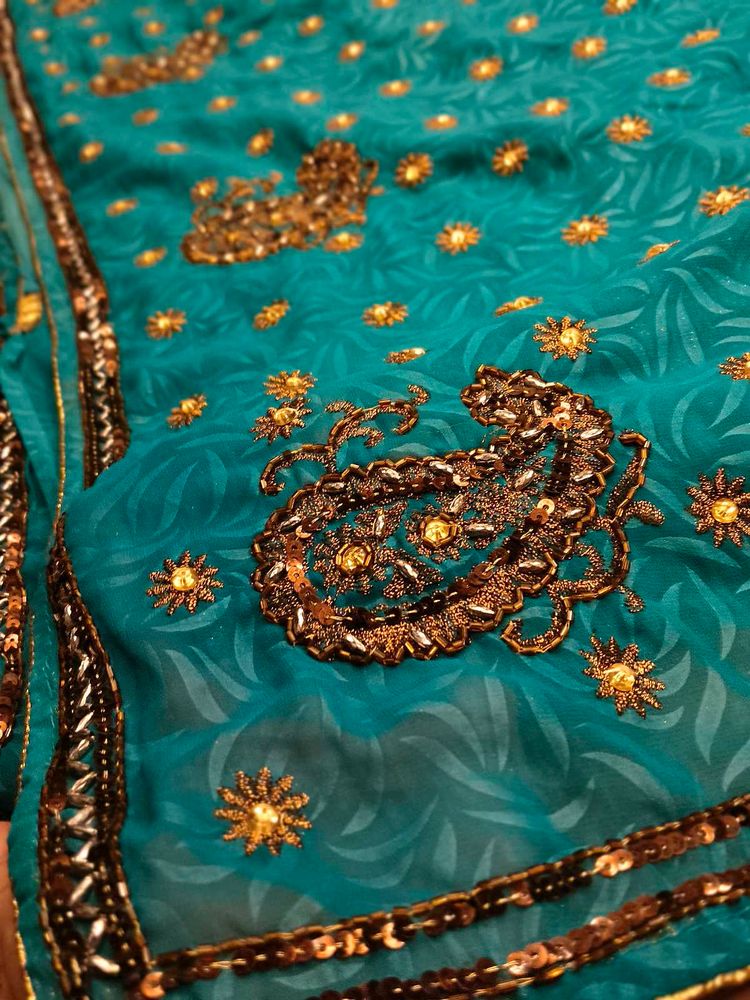 heavy work saree