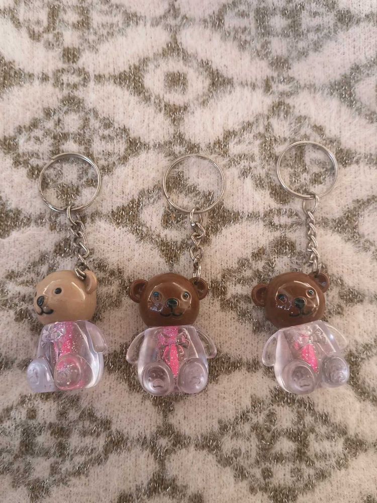 Cute Teddy Bear Keychains (Set of 3)
