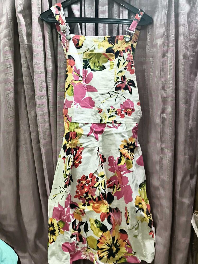 Floral Overalls Dress