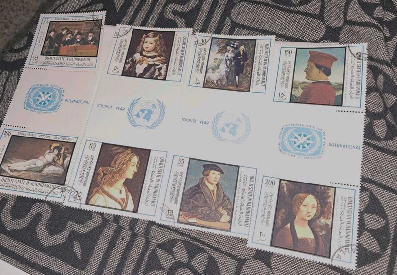 Vintage painting Stamp Sheets