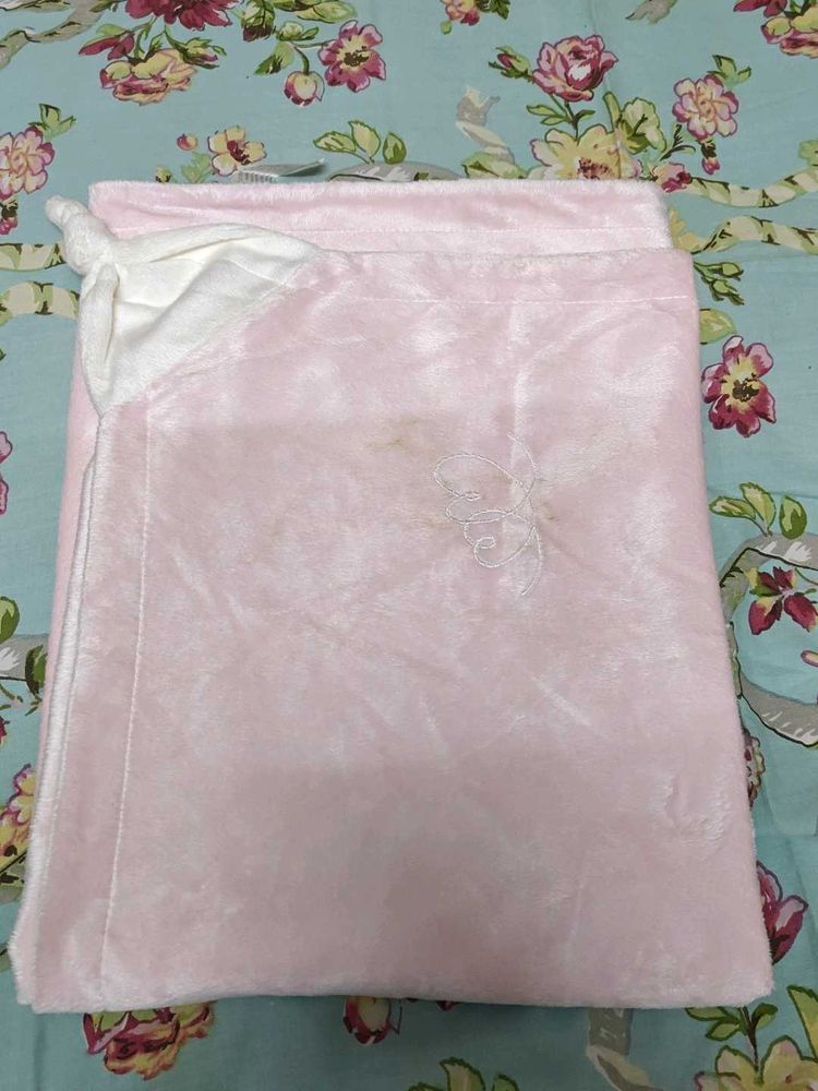 MotherCare Baby Blanket Reversible Pink White