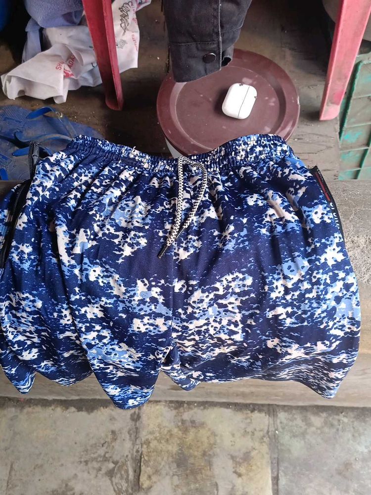 Blue Patterned Men's Shorts