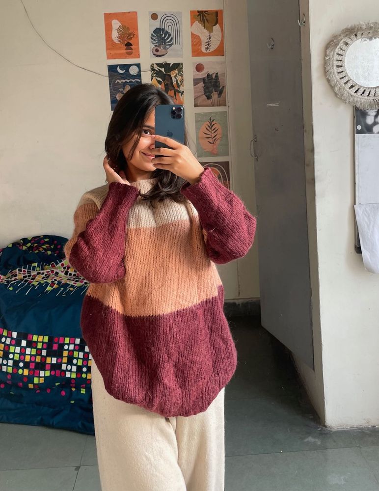 Color Block Knit Sweater