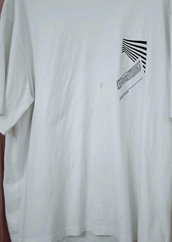 H&amp;M  OVERSIZE WHITE T- SHIRT