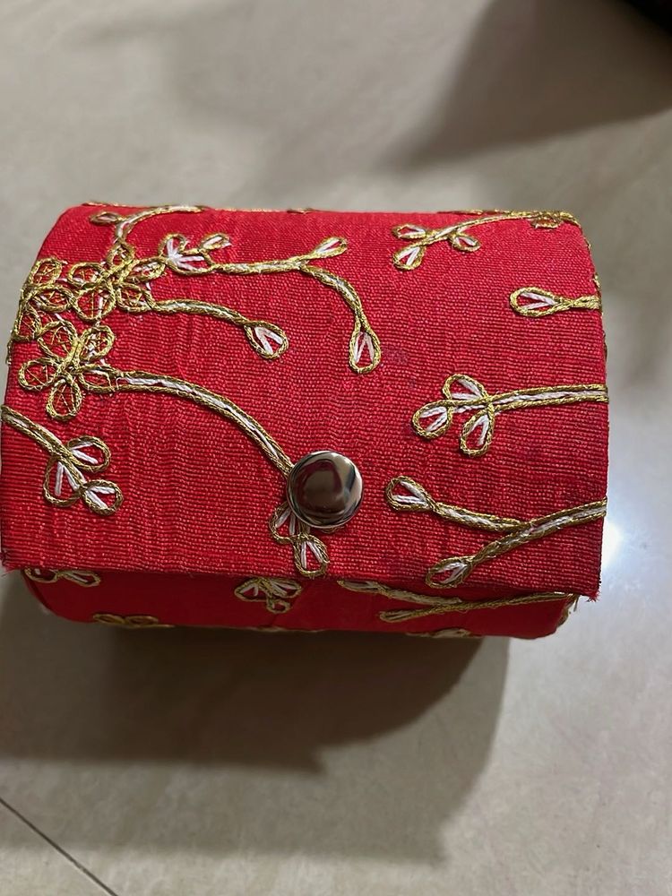 Red Embroidered Pouch