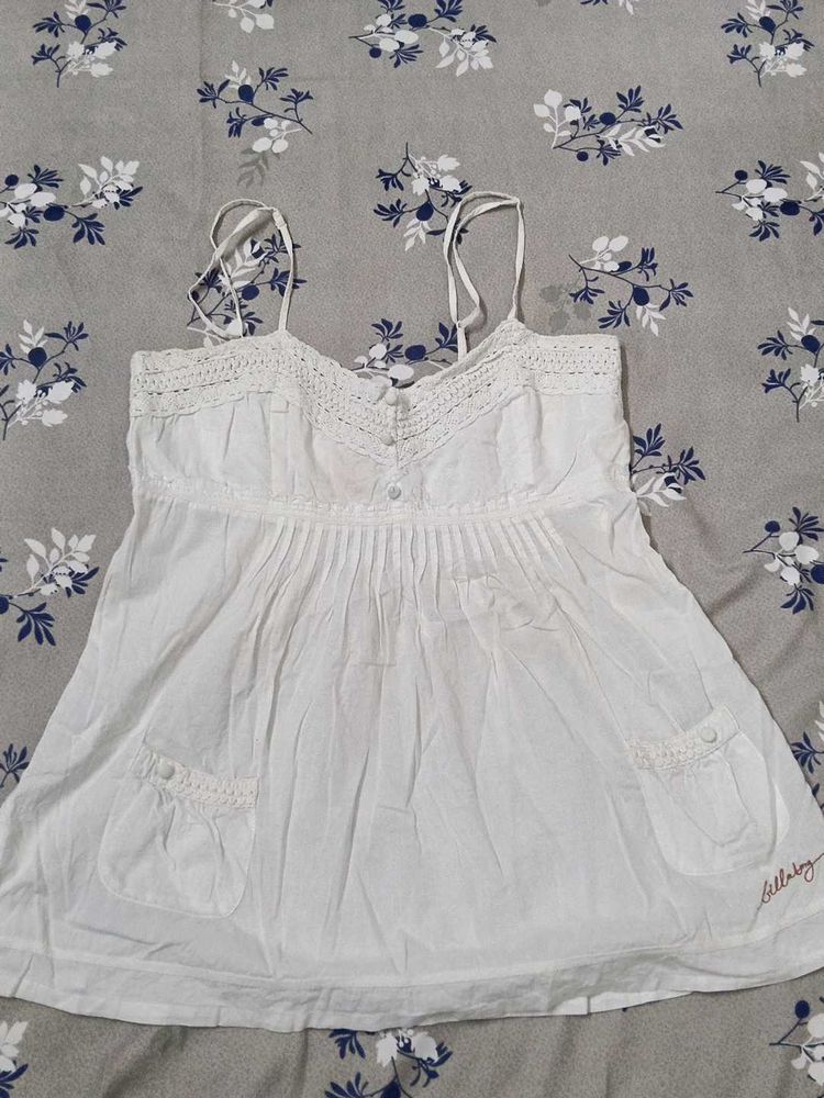 White Crochet Tank Top