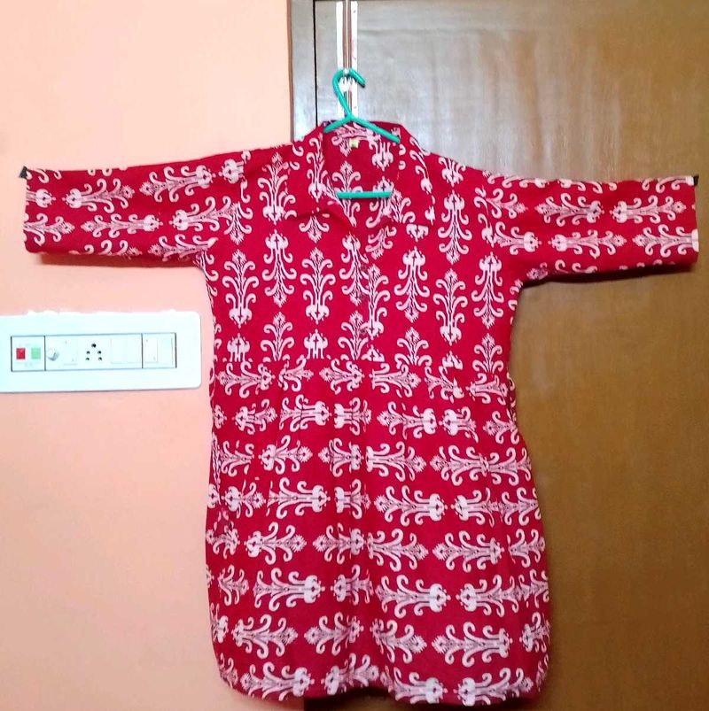 Red &amp; White Patterned Tunic