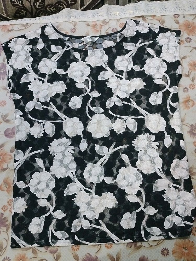 Transparent Black And White Top