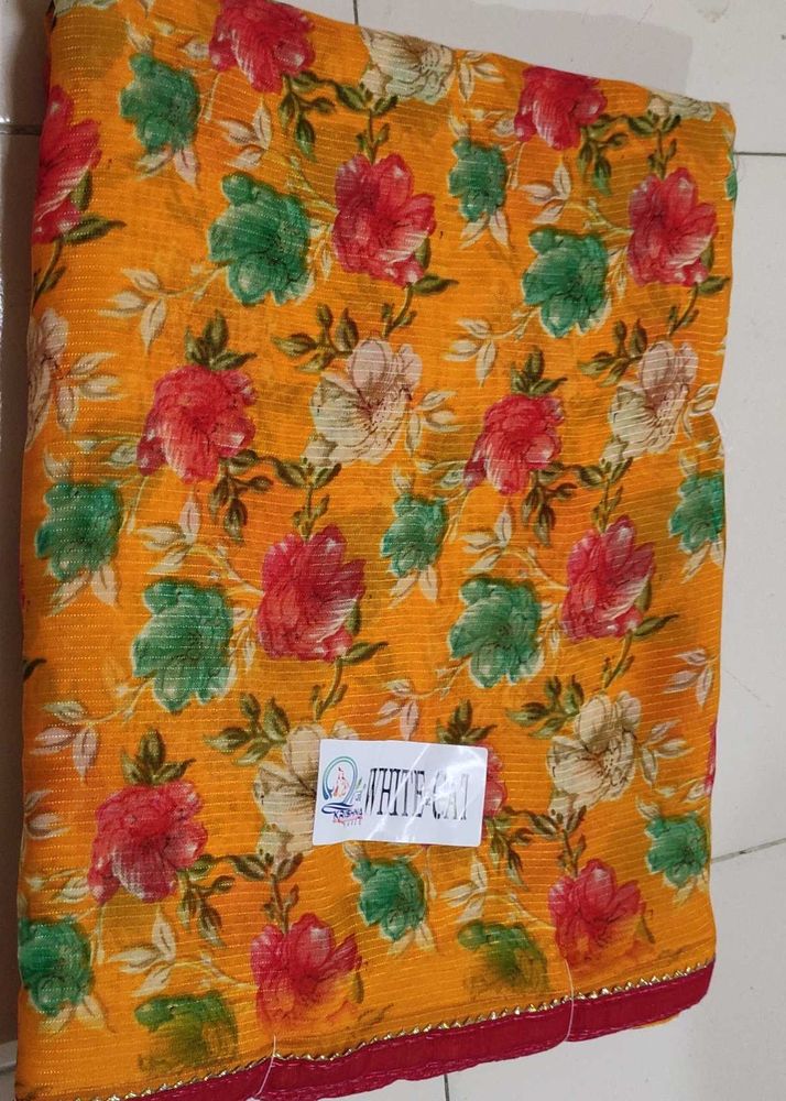 Flower Print Saree