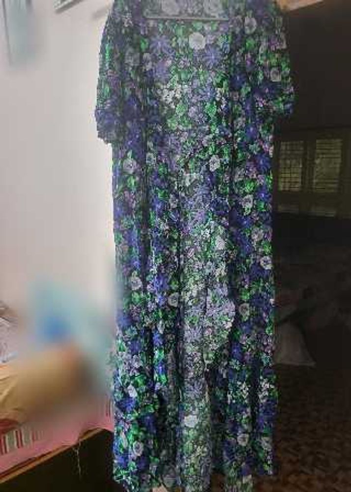 Floral Print Long shrug (High-Low)