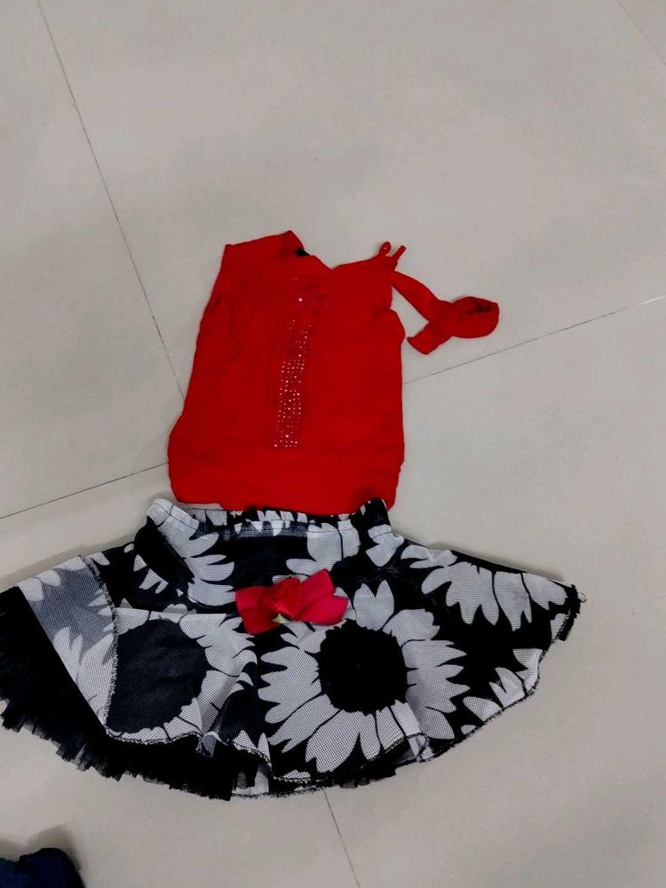 Cute Skirt And Top For 18 To 24 Months Girls