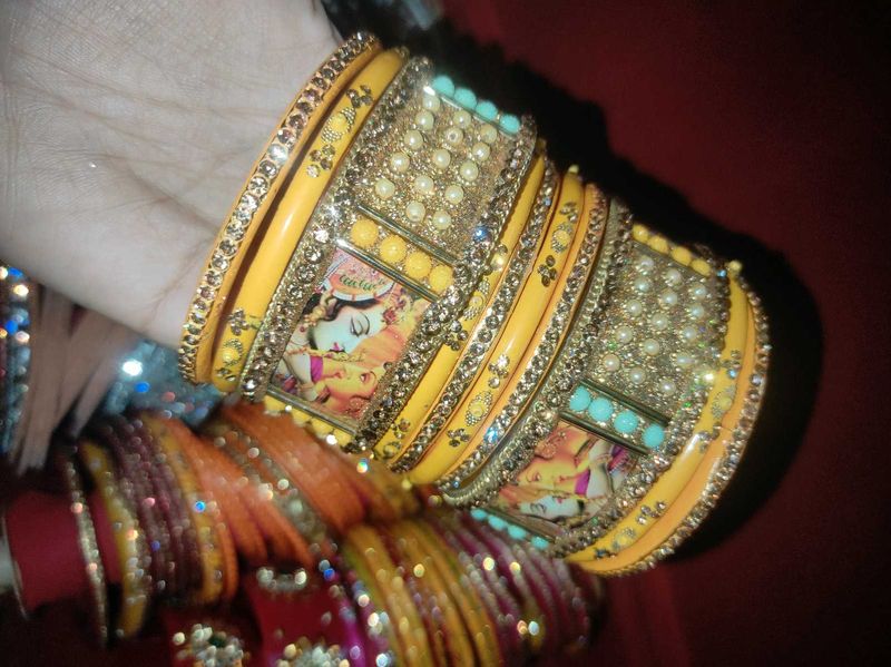 New Designer Yellow Bangle Set