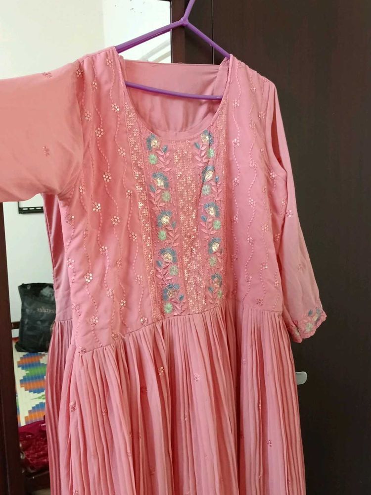Ethnic Peach Colour Gown