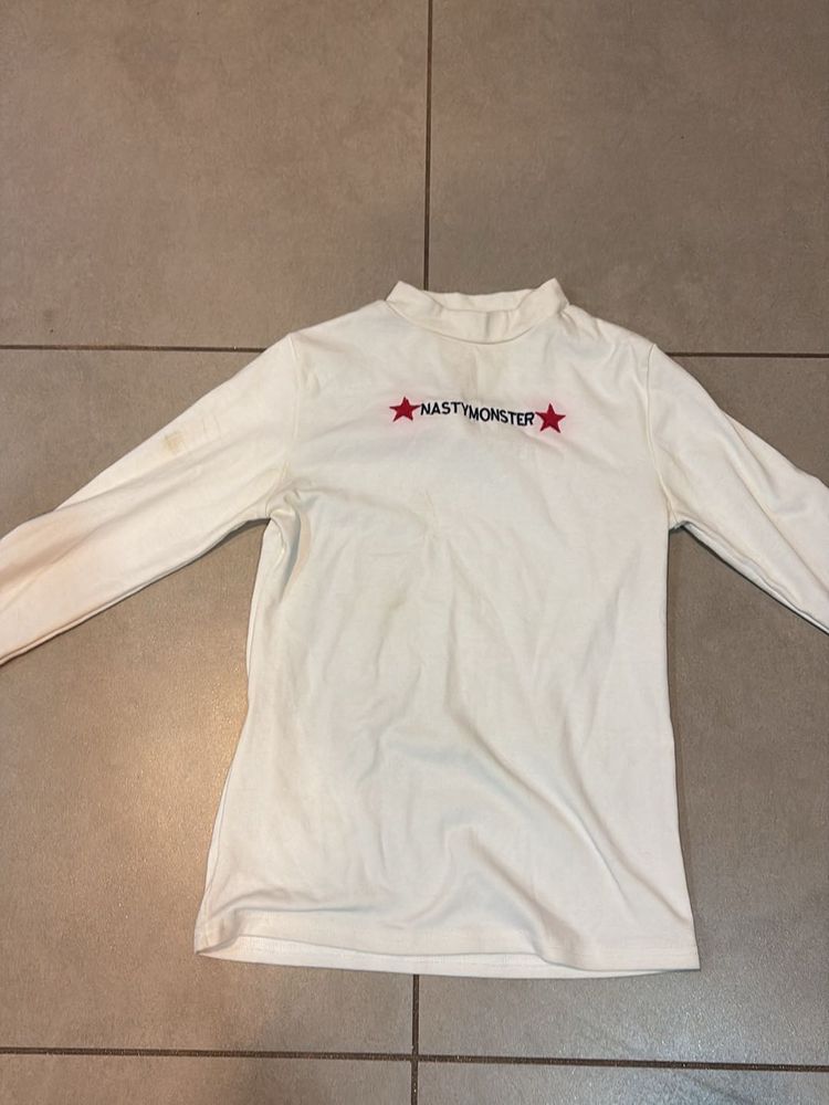 White Full Sleeve Tshirt