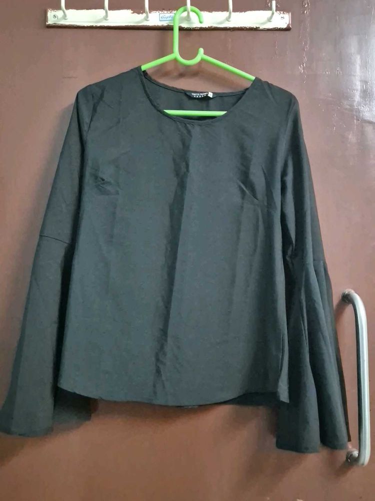 Black Bell Sleeves Top