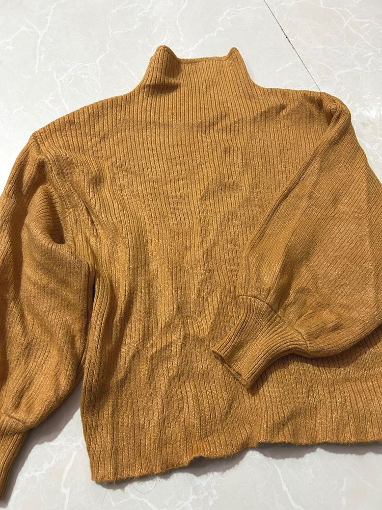 Cozy Mustard Knit Sweater