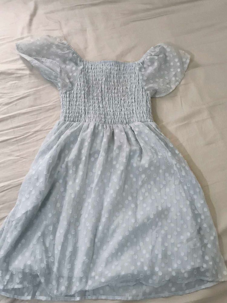 Cute Blue Polka Dot Dress