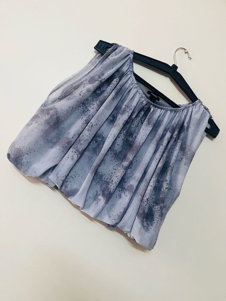 net fabric flowy top