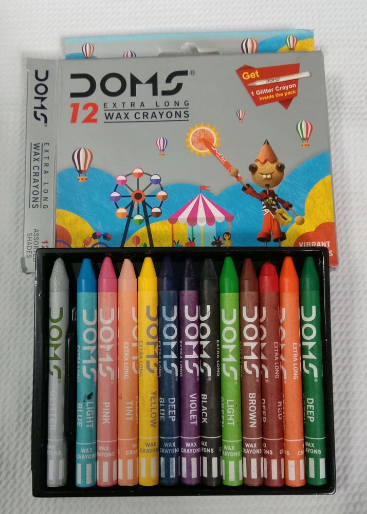 DOMS 12 Colours Wax Crayons
