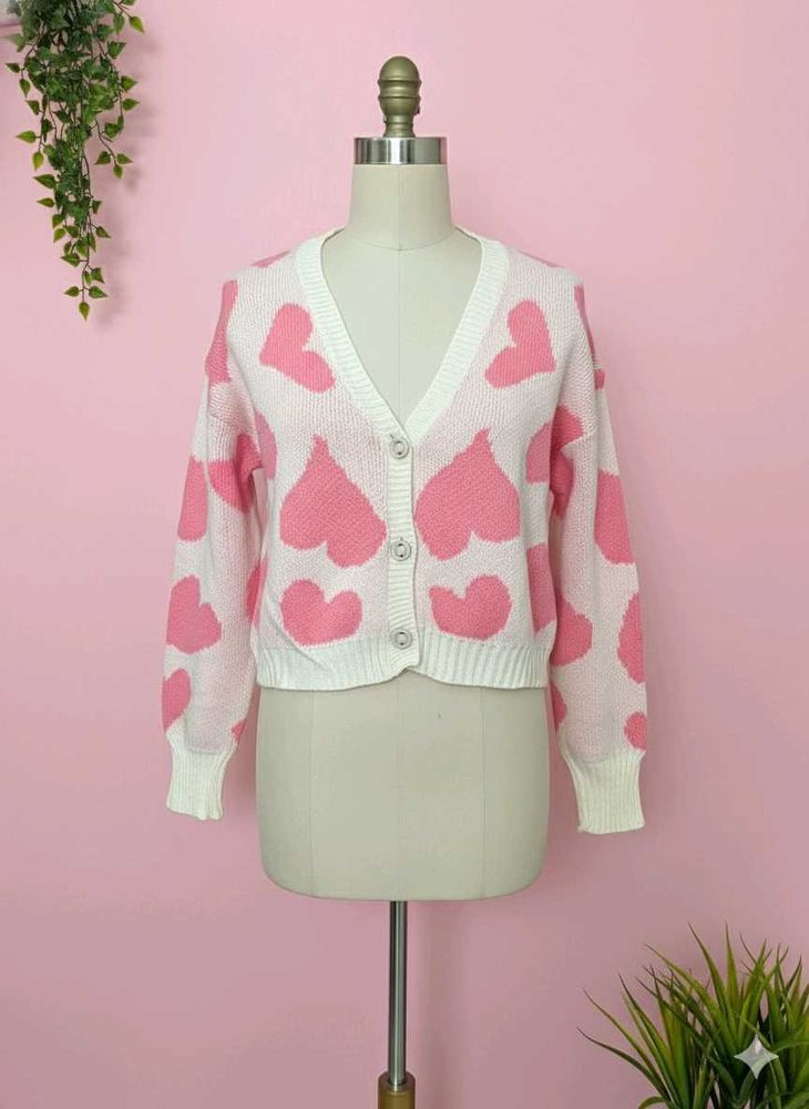 Heart Pattern Cardigan