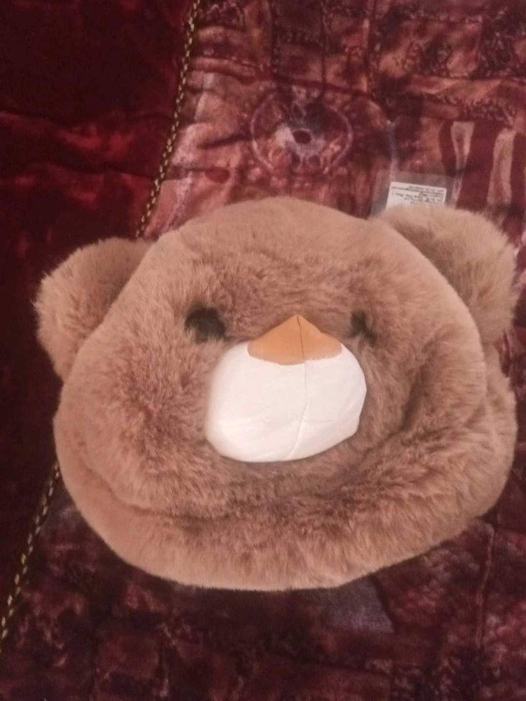 Fuzzy Bear Head Pillow